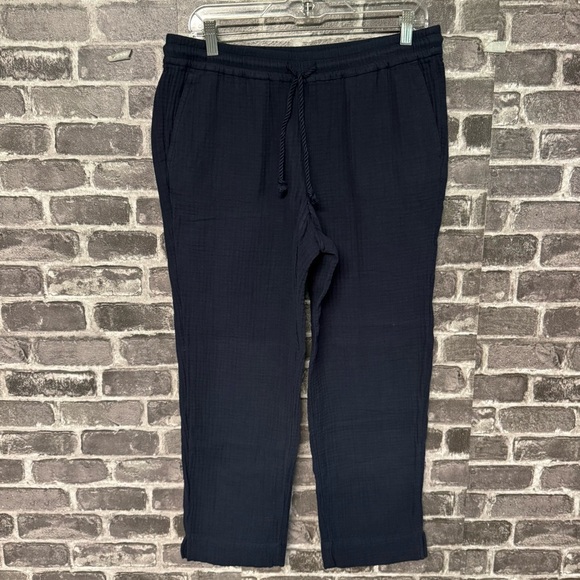 NWT J. Jill gauze pants navy blue ankle pockets - Picture 1 of 10